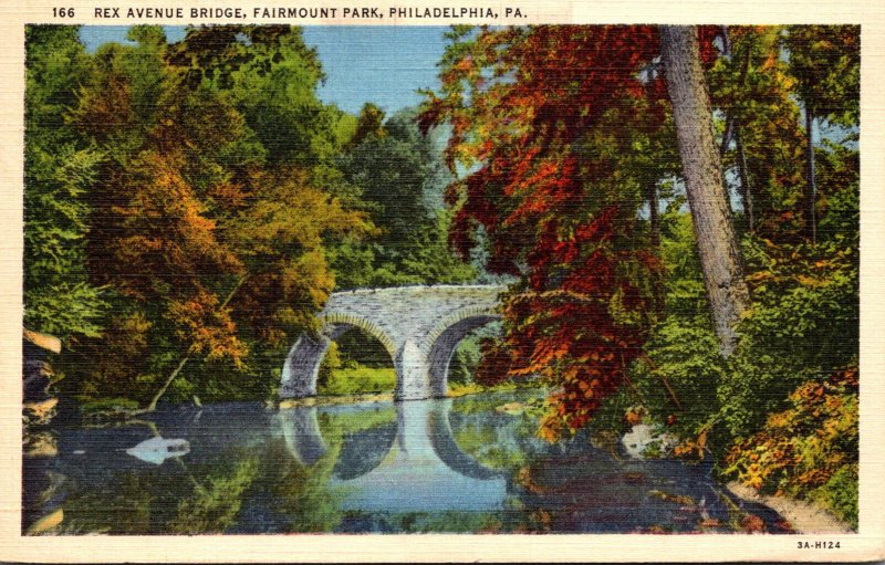 Pennsylvania Philadelphia Fairmount Park Rex Avenue Bridge 1942 Curteich