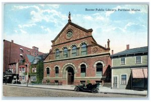 1916 Baxter Public Library Exterior Building Portland Maine ME Vintage Postcard