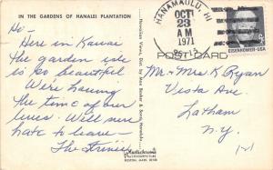 Kauai Hawaii~Hanalei Plantation Gardens~Guest Note on Back~Golf Course~'71