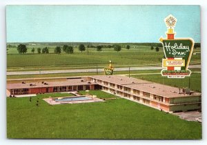 1950s EFFINGHAM ILLINOIS  HOLIDAY INN WEST FAYETTE AVE CHROME POSTCARD P2367