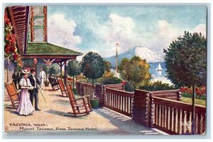 Tacoma Washington WA Postcard Mount Tacoma From Tacoma Hotel 1910 Tuck Oilette