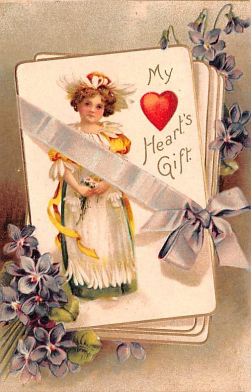 Valentines Day Post Card Old Vintage Antique Postcard 1908