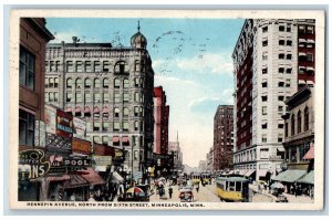 Minneapolis Minnesota Postcard Hennepin Avenue North Sixth Street c1917 Vintage