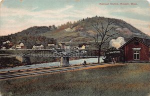 J76/ Russell Massachusetts Postcard c1910 Railroad Depot 310