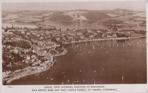 Braganza Cornwall St Mawes Idle Rocks Hotel Advertising Aerial PRC Rare Postcard