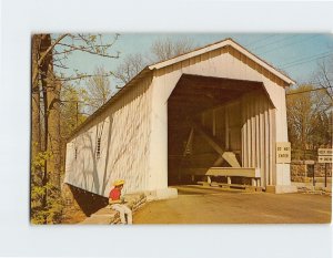 Postcard Green Sergeant's Covered Bridge, Stockton, New Jersey