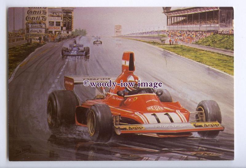 tm6243 - Clay Regazzoni in a Ferrari winning the German G.P. in 1975 - postcard