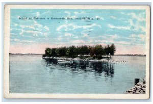 1924 Island At Entrance To Menomonie Bay Oshkosh Wisconsin WI Vintage Postcard 