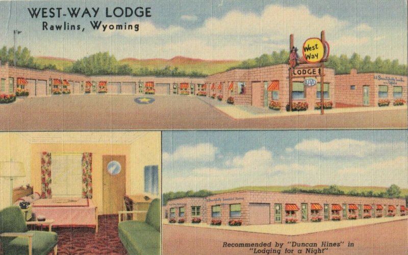 RAWLINS , Wyoming , 1930-40s ; West-Way Lodge ; Lincoln Hiway