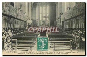 Old Postcard La Chaise Dieu Interior of the Church of Pope Clement VI Tomb ca...