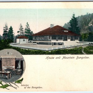 c1910s House Mountain Bungalow Litho Photo Postcard Clinton, IA Vando Wourth A80