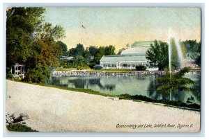 c1910 Conservatory and Lake Soldier's Home Dayton Ohio OH Unposted Postcard 