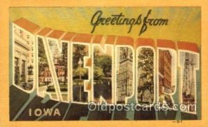 Greetings From Davenport, Iowa, USA Large Letter Town Unused 