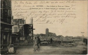 CPA RETHEL - Rue Colbert et Pont sur l'Aisne (135643)