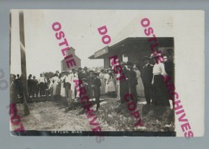 Ceylon MINNESOTA RPPC 1909 DEPOT Train Station CROWD nr Jackson Dunnell Fairmont