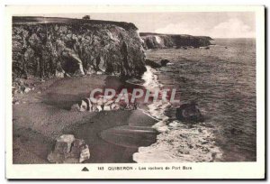 Old Postcard Quiberon Rocks Port Bara
