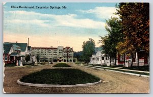 Excelsior Springs Missouri~Elms Boulevard~Nice Homes~Ladies on Street~1916 PC
