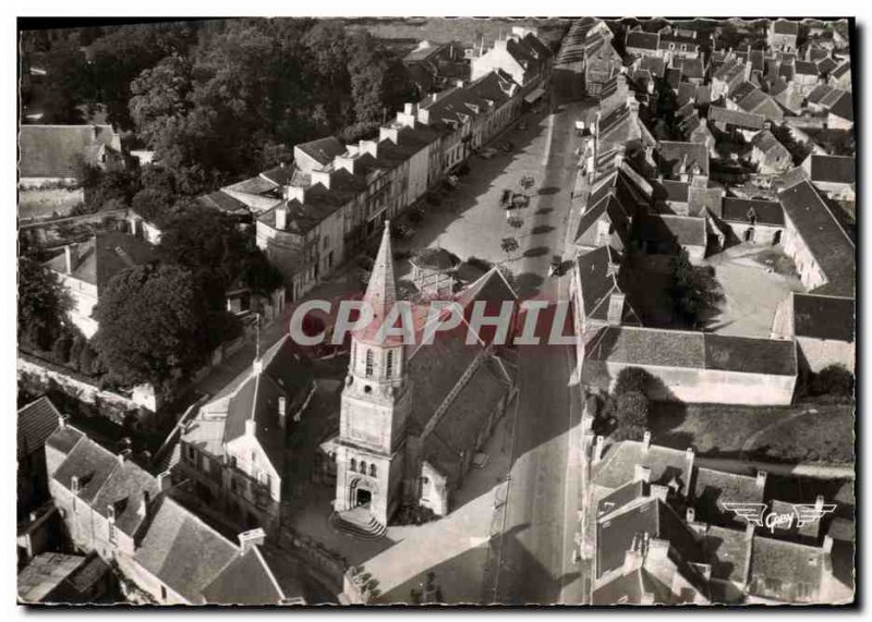 The Modern Postcard France from Above Creully The Church and Place du Marche