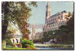 Old Postcard La Douce France Lourdes Basilica