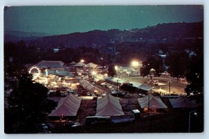 1960 Branchville New Jersey Postcard Night View Sussex County Farm Horse Home