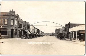 RPPC COLERAINE, MN Cars Street Scene Minnesota Itasca County 1920s Postcard