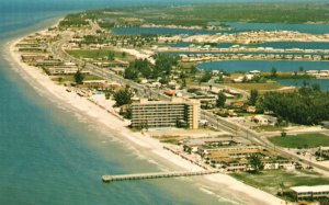 Vintage Postcard 1973 Air View Famous Motels Apartments Redington Beach Florida