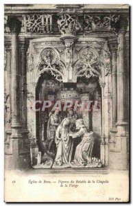 Old Postcard Bourg Brou Church figures of the altarpiece of the chapel of the...