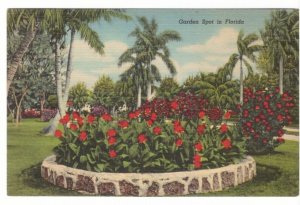 Garden Spot In Florida, Vintage Linen Postcard