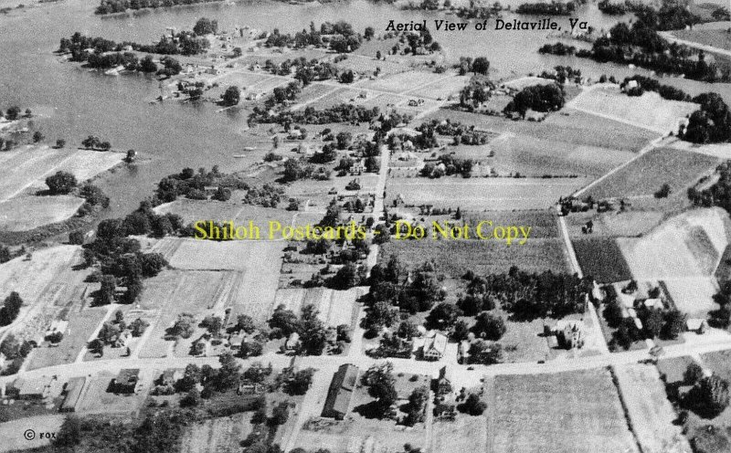 Deltaville VA Virginia Aerial View Bill Fox photographer Original Postcard 