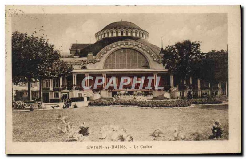 Old Postcard Evian Les Bains Casino