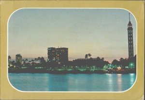 P3801 egypt cairo sheraton el borg hotel tower sunset scene