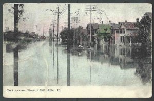 1908 PPC Joliet IL York Ave Flood Of 1903