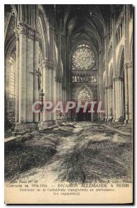 Old Postcard Army 1914 Campaign 1916 German invasion in Reims Interior of the...