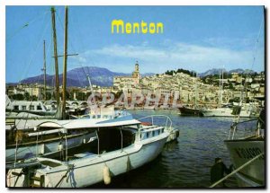 Modern Postcard The Sun of the French Riviera Menton view of Port