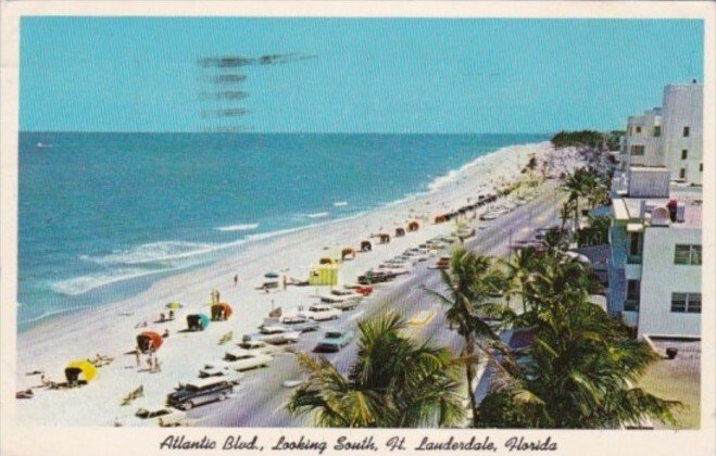 Florida Fort Lauderdale Atlantic Boulevard Looking South 1962