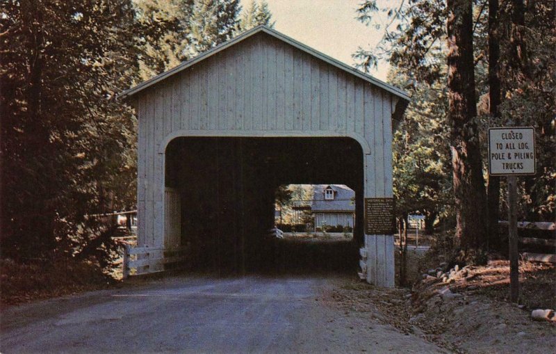 BELKNAP COVERED BRIDGE McKenzie River, Lane County, Oregon 1966 Vintage Postcard