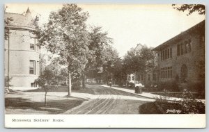 Minneapolis MN~Rounded End Bldg~Soldiers' Home~Cornices~Victorian Ladies 1908 PC 