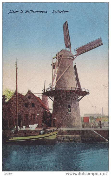 Windmill, Molen In Delftschhaven, Rotterdam (South Holland), Netherlands, 190...