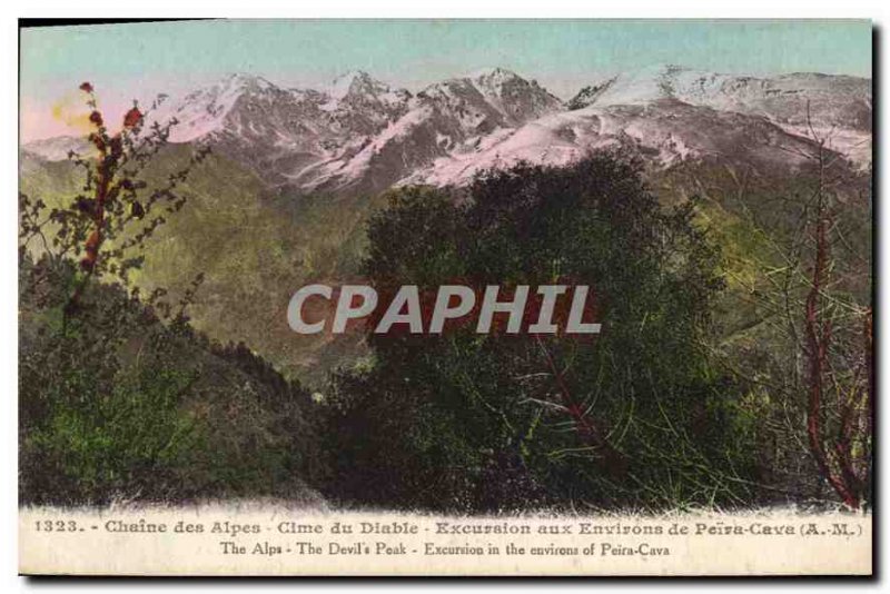 Postcard Old Chain of the Alps Cime du Diable excurssion the surroundings Pei...