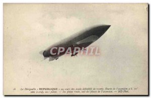 Old Postcard Jet Aviation Zeppelin Airship Republic