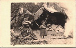 Tunisia Natives In A Tent Vintage RPPC 09.36