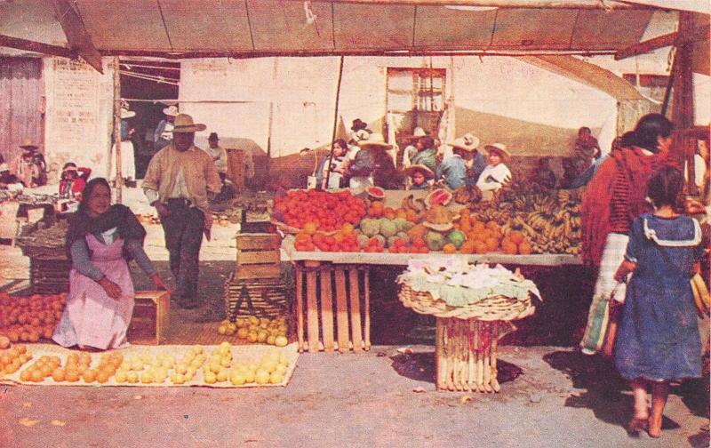 MEXICO 1940s Postcard San Juan Market by Fischgrund