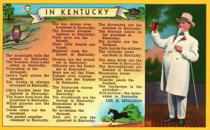 Vintage Postcard Poem For Kentucky You haven't lived If You Haven't Been To KY