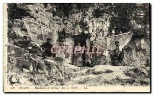 Postcard Old Pecheurs Dieppe home is in the cliff