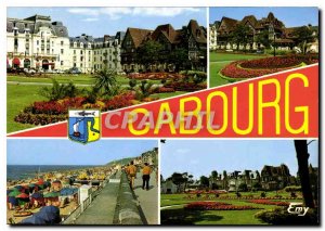 Postcard Moderne Cabourg Calvados casino Gardens Beach