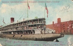 USA Steamship Christopher Columbus Whaleback Entering Harbor at Chicago 07.40