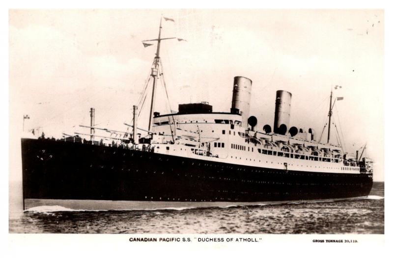  S.S. Duchess of Atholl, Canadian Pacific  Line RPPC