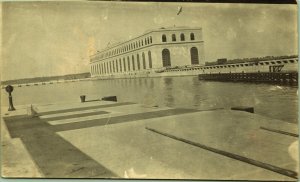 RPPC Dock Building Pier PM Fort Madison Iowa 1914 Real Photo Postcard