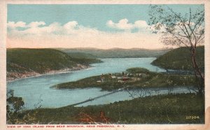 Vintage Postcard 1920's View Of Iona Island From Bear Mountain Peekskill NY
