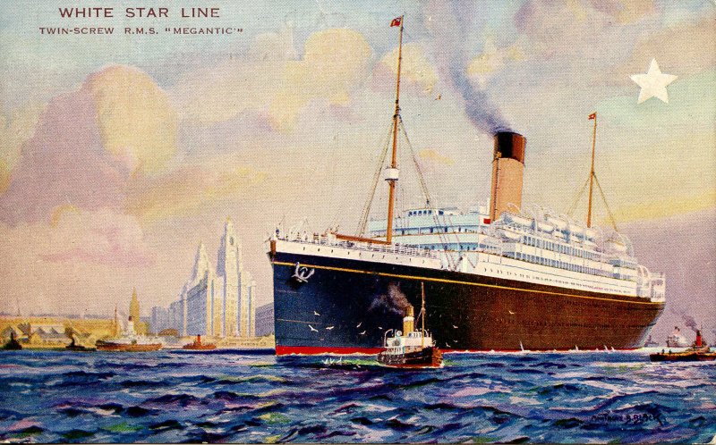 White Star Line - RMS Megantic. Artist: Montague Black